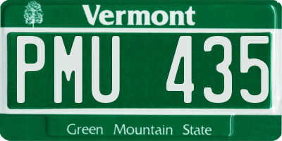 VT license plate PMU435