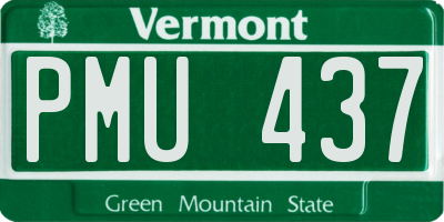 VT license plate PMU437