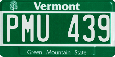 VT license plate PMU439