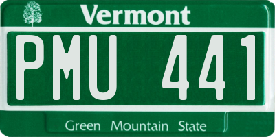 VT license plate PMU441