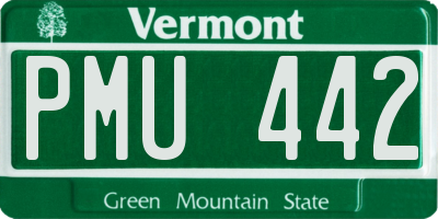 VT license plate PMU442