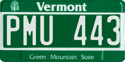 VT license plate PMU443