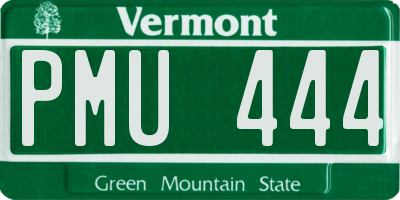 VT license plate PMU444
