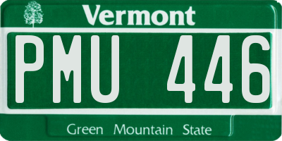 VT license plate PMU446