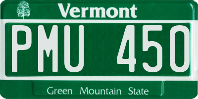 VT license plate PMU450