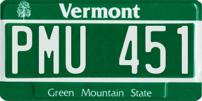 VT license plate PMU451
