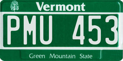 VT license plate PMU453