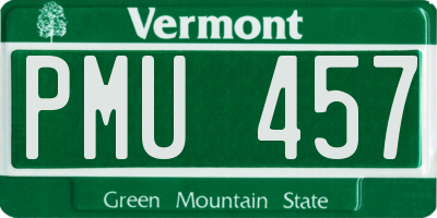 VT license plate PMU457