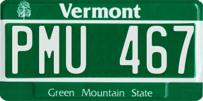 VT license plate PMU467