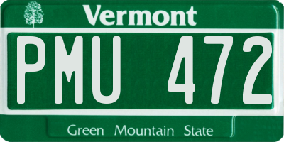 VT license plate PMU472