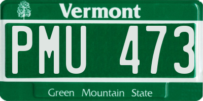 VT license plate PMU473