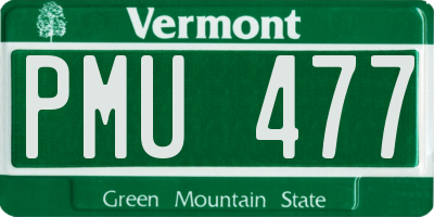 VT license plate PMU477