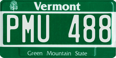 VT license plate PMU488