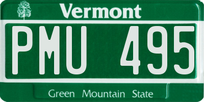 VT license plate PMU495