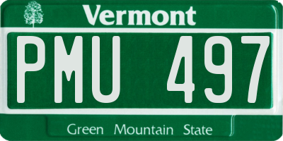 VT license plate PMU497