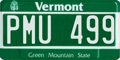 VT license plate PMU499