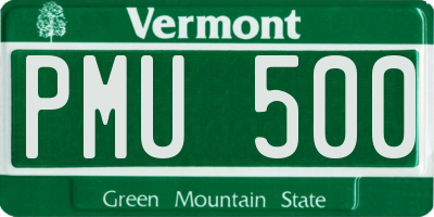 VT license plate PMU500