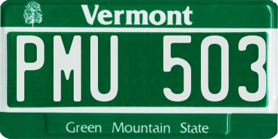VT license plate PMU503