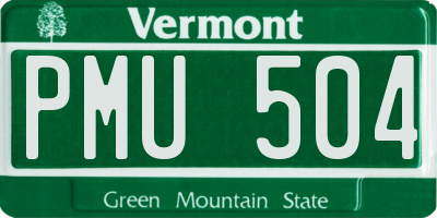 VT license plate PMU504