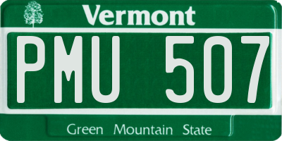 VT license plate PMU507
