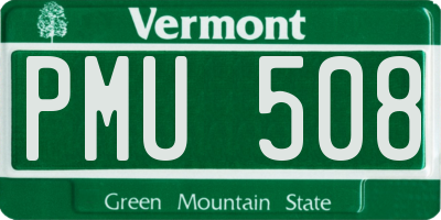 VT license plate PMU508