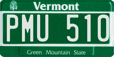 VT license plate PMU510