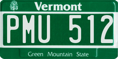 VT license plate PMU512