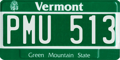 VT license plate PMU513