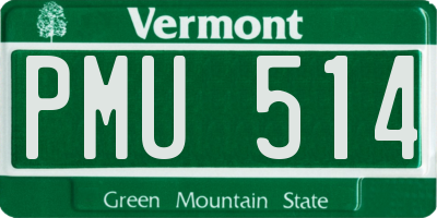 VT license plate PMU514