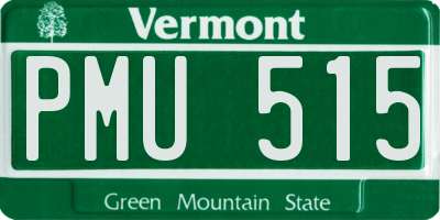 VT license plate PMU515