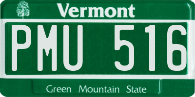 VT license plate PMU516