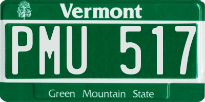 VT license plate PMU517