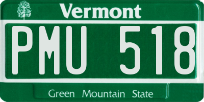 VT license plate PMU518