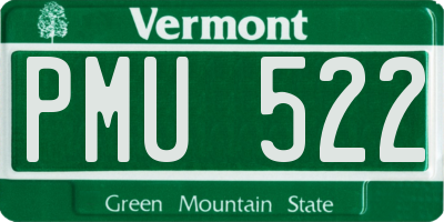 VT license plate PMU522