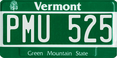 VT license plate PMU525