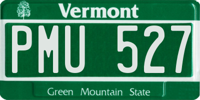 VT license plate PMU527