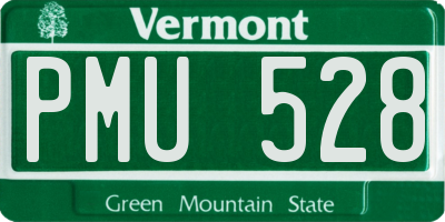 VT license plate PMU528