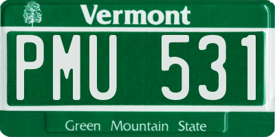 VT license plate PMU531