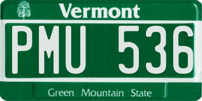 VT license plate PMU536