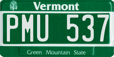 VT license plate PMU537