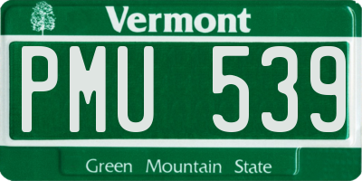 VT license plate PMU539