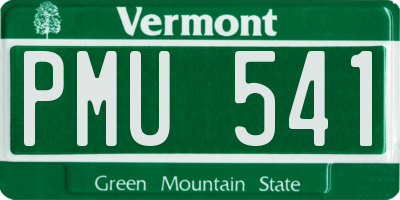 VT license plate PMU541