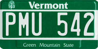 VT license plate PMU542