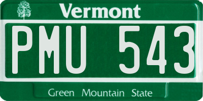 VT license plate PMU543