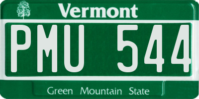 VT license plate PMU544