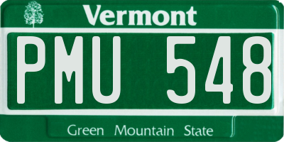 VT license plate PMU548