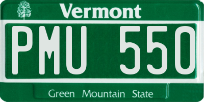 VT license plate PMU550