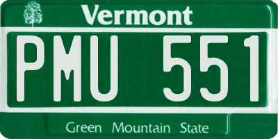 VT license plate PMU551