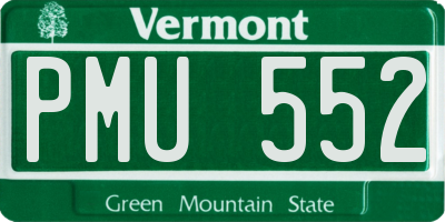 VT license plate PMU552