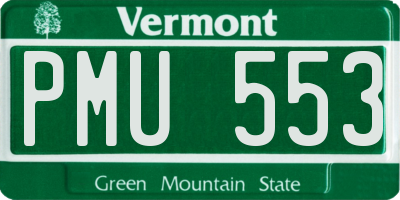 VT license plate PMU553